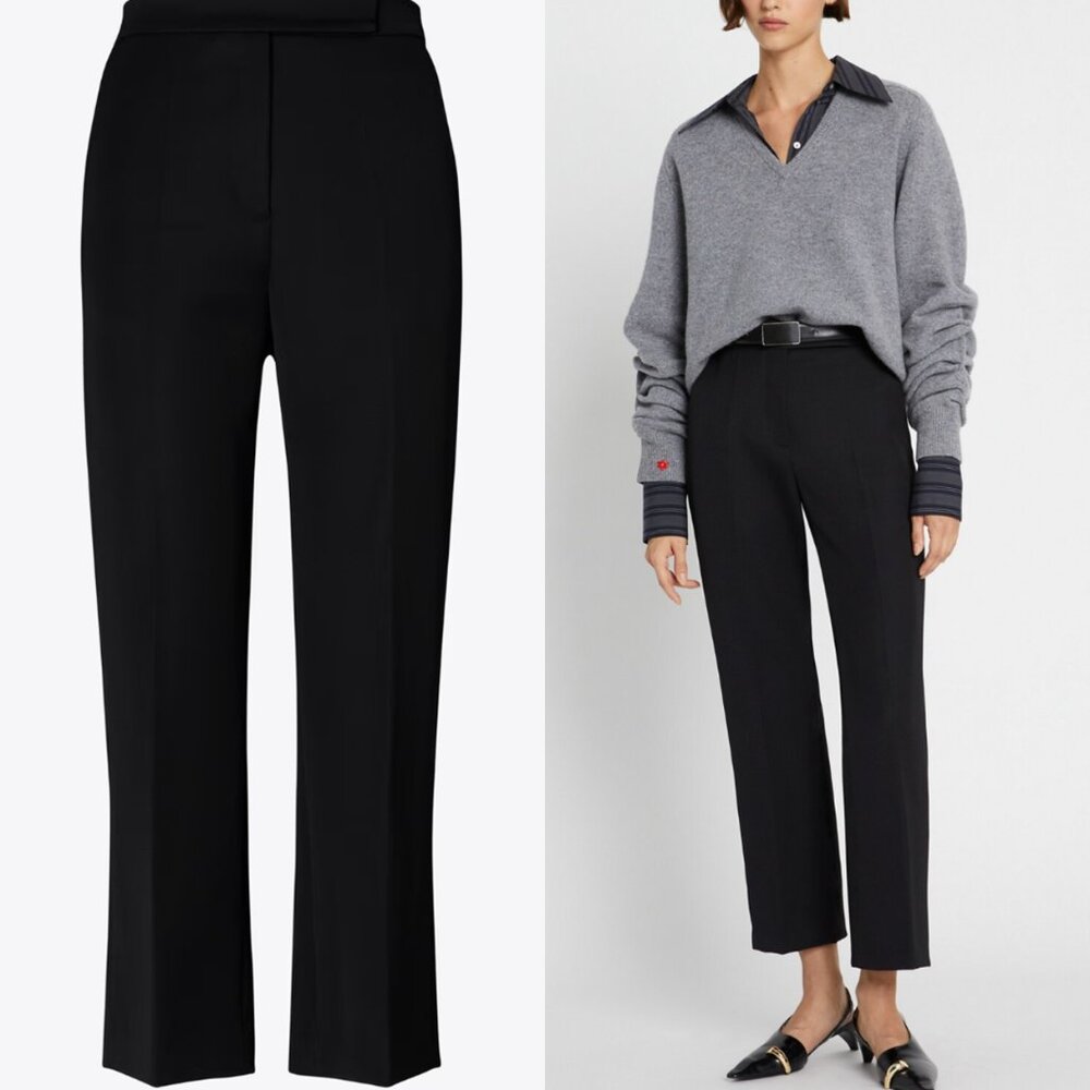 Tory Burch Black Wool Twill Pants Size 10 NWOT Trouser - Picture 1 of 10